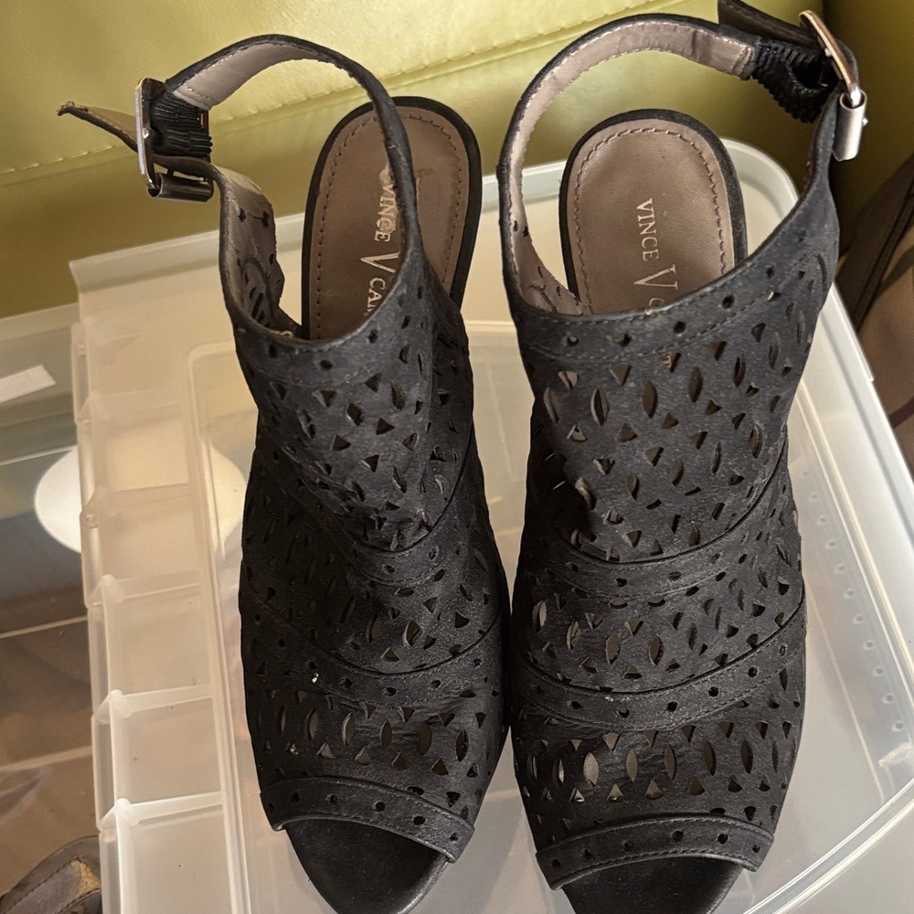 Vince Camuto Black Cutout Heels